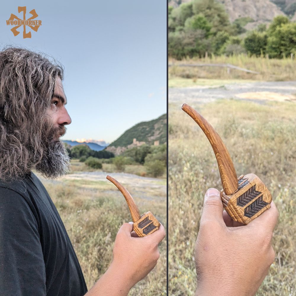 Thorin Oakenshield Pipe – Handmade Oak and Walnut Smoking Pipe